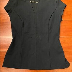 White House Black Market Black Fitted Blouse